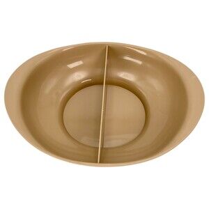 Eagle Microwave Divided Vegetable Cooking and Serving Dish Beige USA Vintage